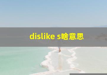 dislike s啥意思